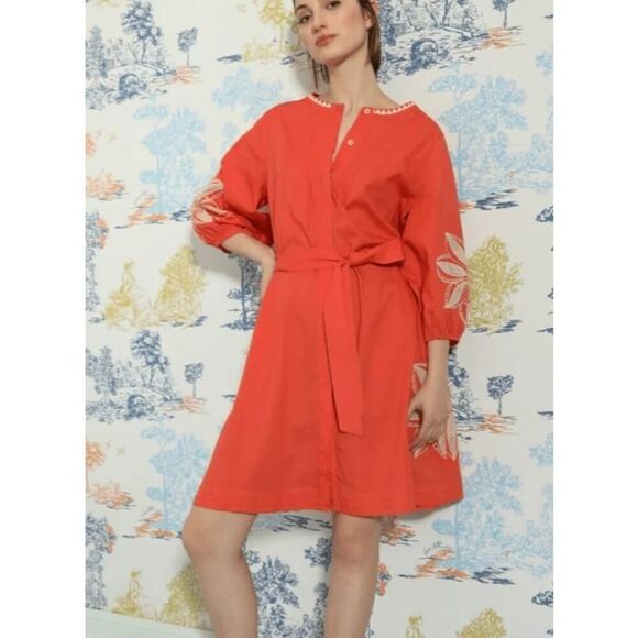 Vero Alfie Jupiter Mini Dress in Coral Sz. 1 (Small) - Picture 1 of 8